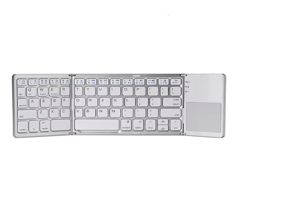 Foldable Wireless Bluetooth Keyboard Rechargeable Folding Portable Keyboards for PC Mac Smartphone Windows iOS Android